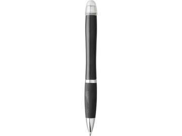 Светящаяся шариковая ручка Nash со светящимся черным корпусом и рукояткой, белый