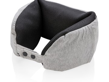 Подушка для путешествий Deluxe  с наполнителем Microbead, серый
