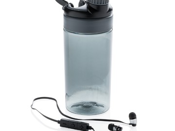 Бутылка для воды с беспроводными наушниками, черная