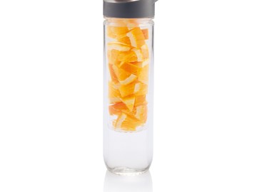 Бутылка для воды Tritan с контейнером для фруктов, 800 мл, оранжевый