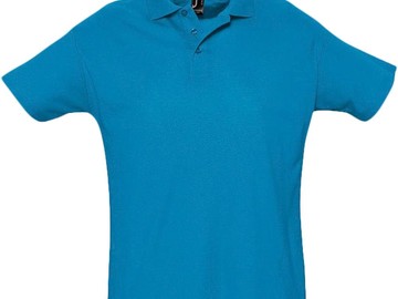 Рубашка поло мужская SUMMER 170, ярко-бирюзовая