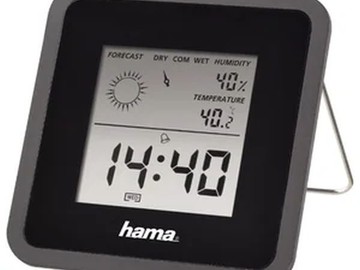Метеостанция комнатная Hama TH50, черная