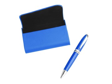 Набор «Эстет»: визитница, ручка шариковая, синий (Р)