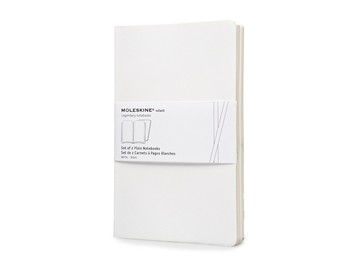 Записная книжка Moleskine Volant (нелинованная, 2 шт.), Large (13х21см), белый