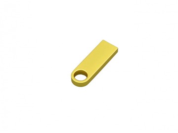 USB-флешка на 8 Гб с мини чипом, компактный дизайн с круглым отверстием., золотой
