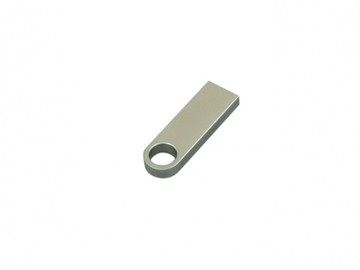 USB-флешка на 8 Гб с мини чипом, компактный дизайн с круглым отверстием., серебро