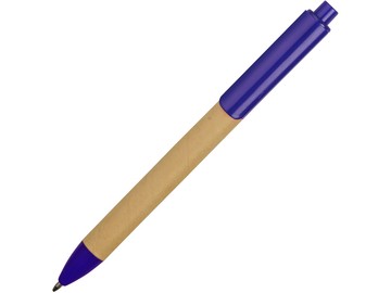 Ручка картонная пластиковая шариковая «Эко 2.0», бежевый/синий